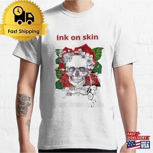 Skull Tatoo Red Rose Classic T-Shirt Unisex